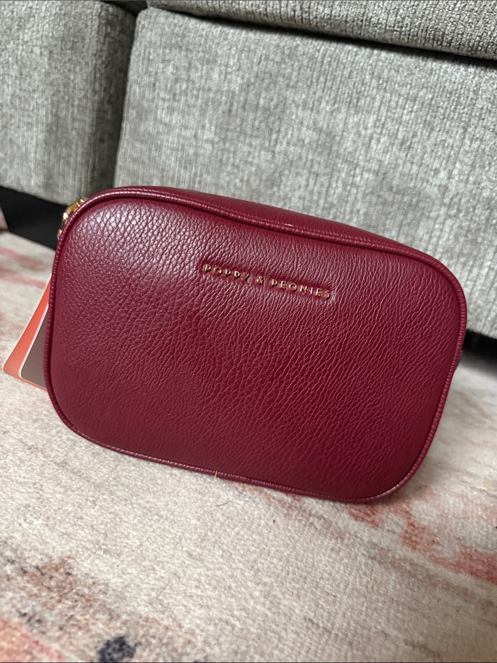 Womens Burgundy Leather Crossbody Bag